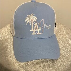 FKNRichTruckerHatBlue &White MeshSnapbackLA Palm Tree Bunny 
(B7)&